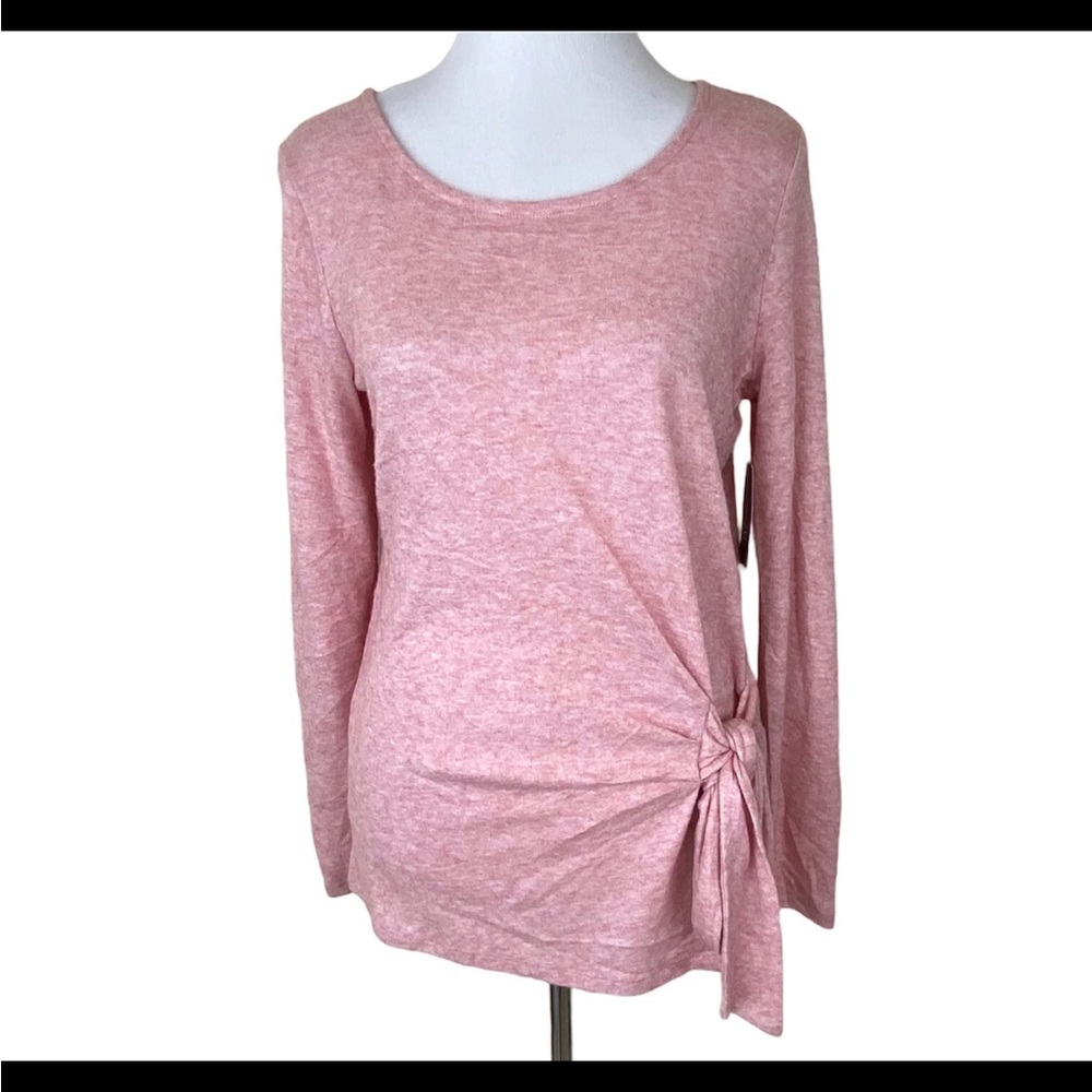 INC Pink Long Sleeve Sweater with Side Tie